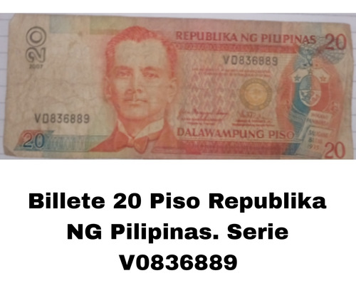 Billete 20 Dalawampung Piso - Republika Ng Pilipinas 2007