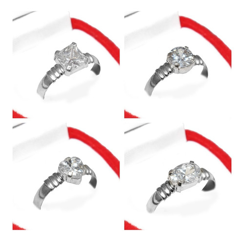 Imagen 3 de 7 de Anillo Cintillo Solitario Cubic Compromiso Boda Plata 925