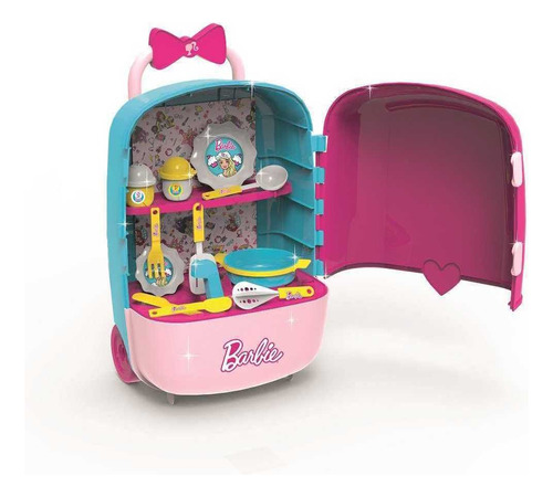 Barbie Mega Case Trolley Juego De Cocina 2 En 1 Color Multicolor