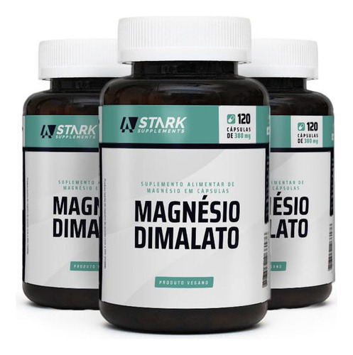 Kit 3x Magnésio Dimalato - 120 Cápsulas - Stark Supplements