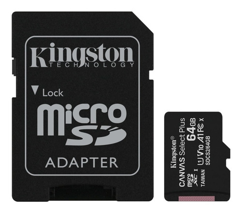 Imagen 1 de 3 de Memoria Micro Sd Kingston 64 Gb Clase 10 80mb/s