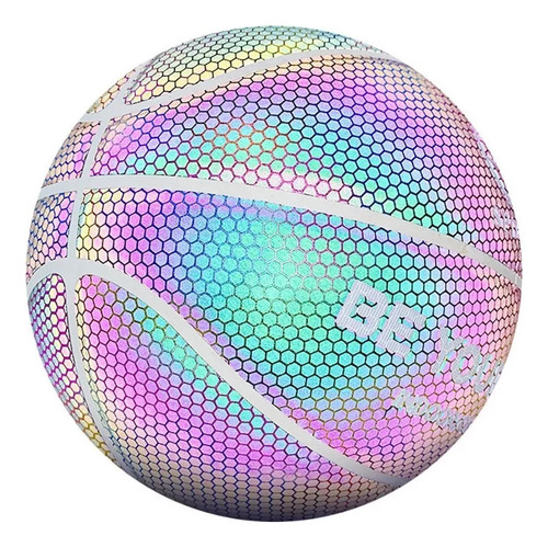 Balón Baloncesto Reflectante Brillante, Talla 7, Sin Pila