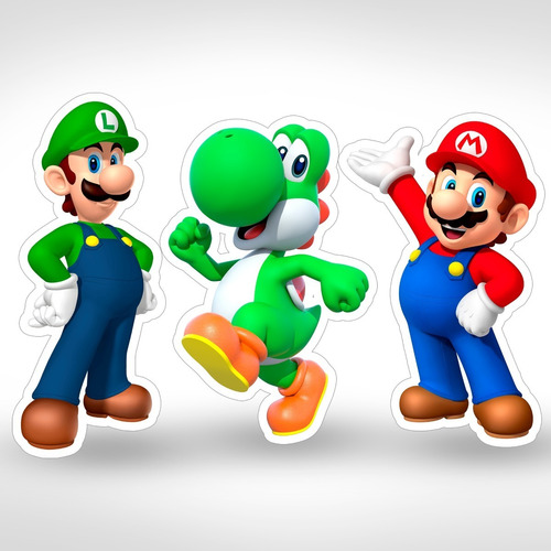 Siluetas En Foam - Mario Bros - Decoración Cumpleaños 