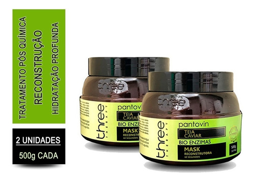 Reconstrutor Capilar Com Bio Enzimas Pantovin Caviar 2x500ml