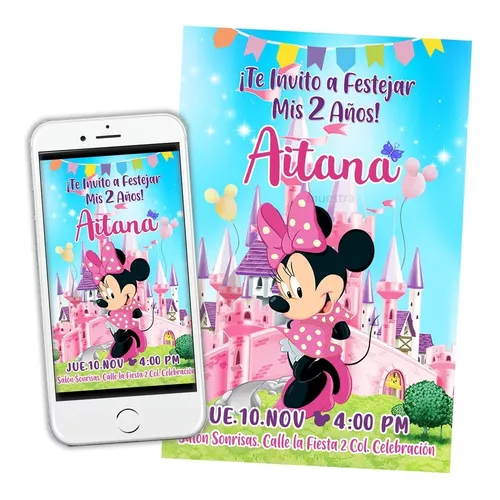 Invitación Cumpleaños Minnie Fiesta - Diseños personalizados