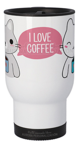 Lindo Mug Vaso Termico Viajero Para Carro Kawaii 07