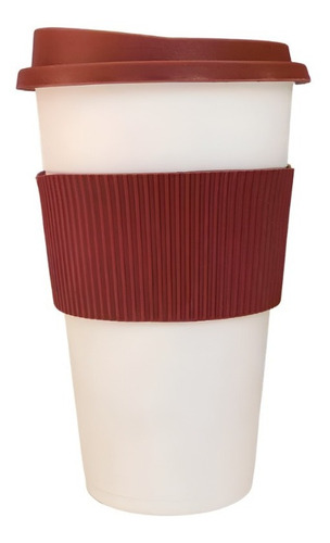 Imagen 4 de 8 de Vaso Térmico Tipo Starbucks + Tapa + Faja 300 Ml Color Dark