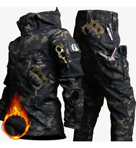 Set De Camuflaje Táctico Army Sharkskin Para Hombre, Imperme