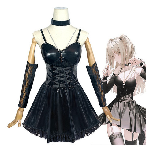 Death Note Cosplay Sexy Vestido Negro + Accesorios