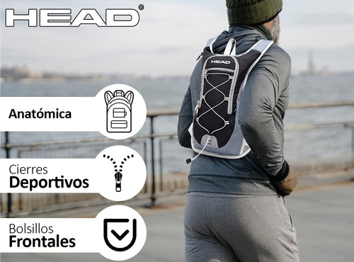 Imagen 3 de 10 de Mochila Running Head Hidratante Bicicleta Trekking Deportes