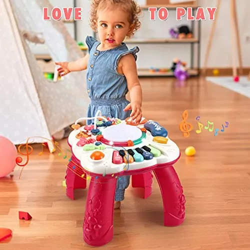  BACCOW Juguetes para bebés y niños pequeños, centro de  actividades para bebés de 6 a 12 a 18 meses, juguetes de mesa musical de  aprendizaje para niños de 1, 2, 3