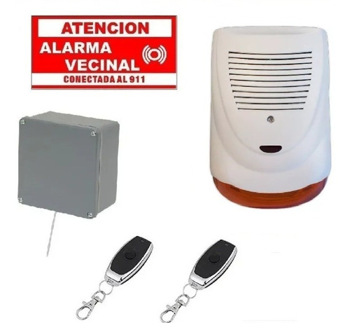 Kit Sirena Alarma Vecinal De Panico Antipanico 50mts Alcance