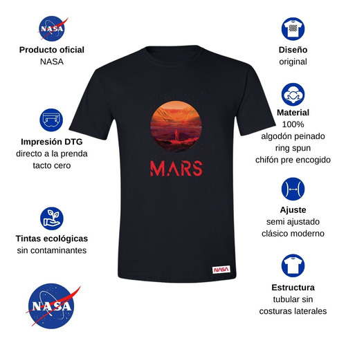 Playera Hombre Nasa Mars