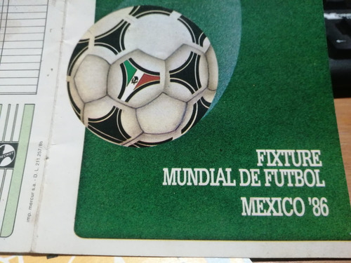 Fixture Mundial De Futbol Mexico 86 Publicidad Medicamentos