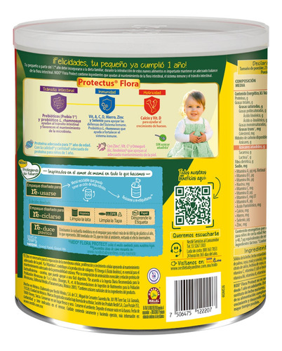 Alimento Niños De Corta Edad Nido Flora Protect 1 Lata 1.6kg A Base De Leche En Polvo