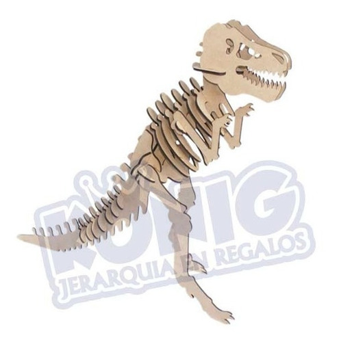 Imagen 1 de 3 de Rompecabezas 3d Mdf, Figura Tiranosaurio Rex Armable
