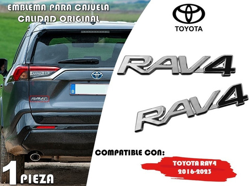 Emblema Cajuela Toyota Rav4 16-23 4negro Calidad Original