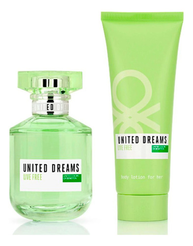 Kit Perfume Benetton United Dreams Live Free + Body Lotion