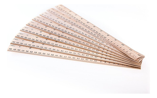 Paquete De 20 Reglas De Madera Para Escuela Y Oficina 30 Cm Madera