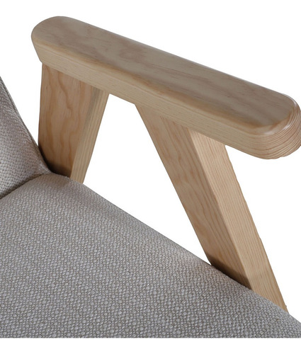 Sillón Muebles Dico Norton Natural/bone Color Beige Diseño De La Tela Liso