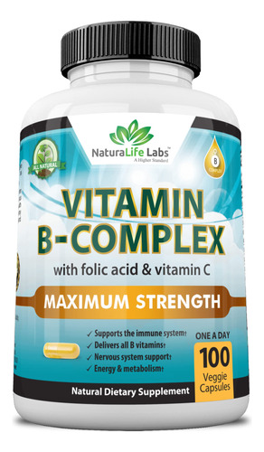 Complejo De Vitamina B Con Vitamina C Y Cido Flico - B12, B1