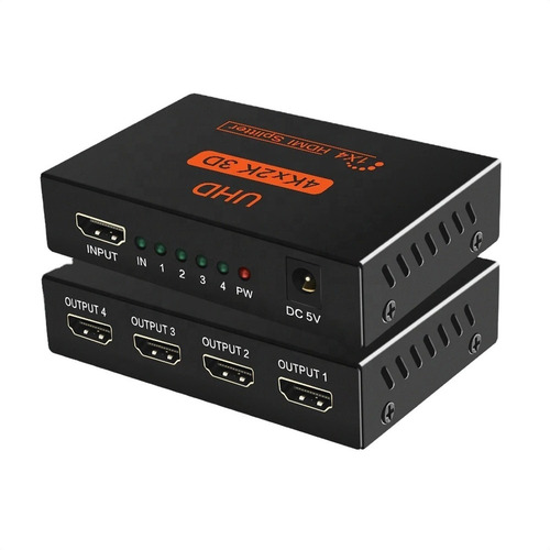 Multiplicador Splitter Hdmi, 1 Entrada X 4 Salidas, 1080p 3d