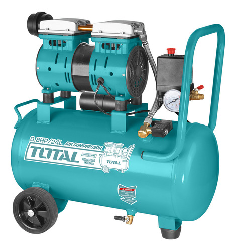 Compresor 24l Sin Aceite Industrial Total Tcs1075248-4 0.8hp Color Turquesa Fase eléctrica Monofásica Frecuencia 50Hz