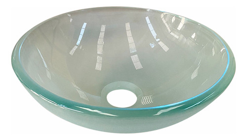 Solana GB01BSF Ovalin lavabo de cristal o vidrio templado de 31 cm esmerilado natural modelo boston lavabo redondo para sobreponer en mesa de baño