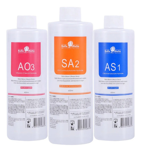 Soluciones Para Hidrofacial Pack De 3 Unds. 400ml C/u