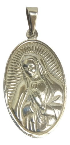 Medalla De La Virgen De Guadalupe Doble Vista En Plata .925 