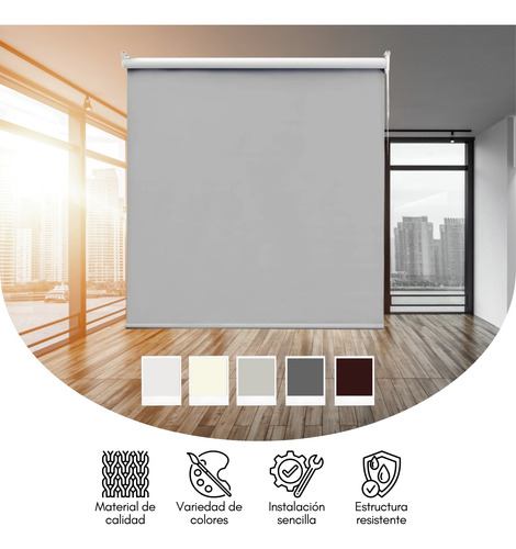 Persiana Enrollable Cortina Roller Lisa Colores 100 X 180cm Gris