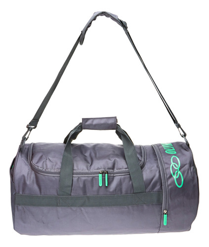 Mala Masculina E Feminina Gym Bag 48 L Olympikus Super Nova Cor Pitchgray/vaporgreen Desenho Do Tecido Liso