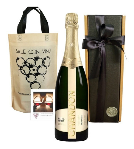 Box Champagne Chandone  Extra Brut Regalo Caja Estuche