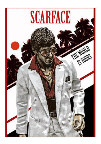 Poster Scarface Cara Cortada Tony Montana Al Pacino 50x70cm