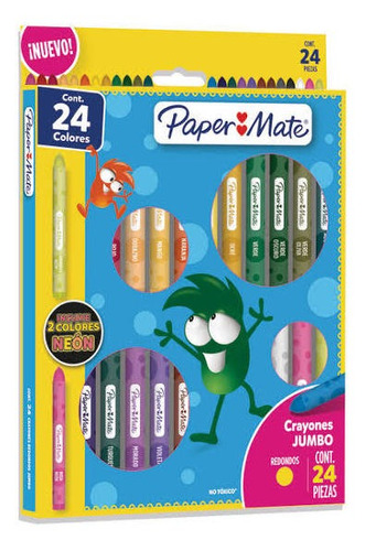 Crayones Jumbo Paper Mate Carmen  24 Piezas Redondos
