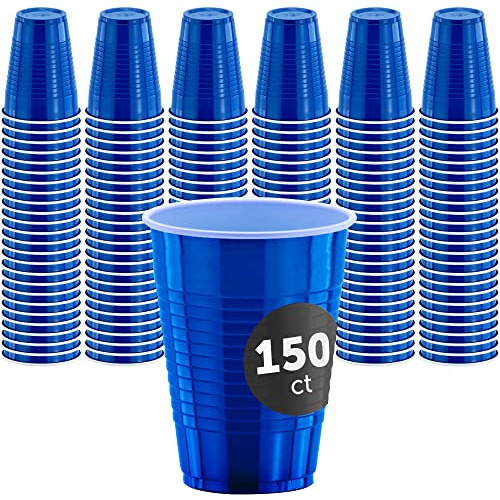 150 Plastic Party Cups, 12 Oz Disposable Bpa Free Plast...
