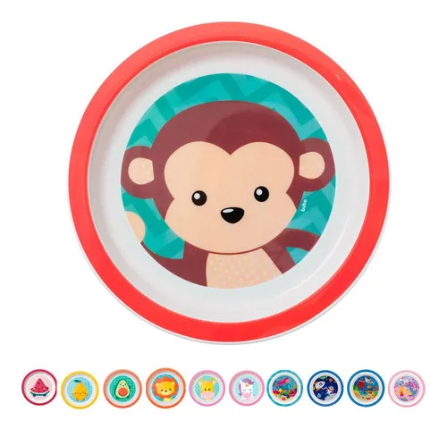 comprar Pratinho Bebe Prático Fácil Limpar Buba Raso Macaco 08973