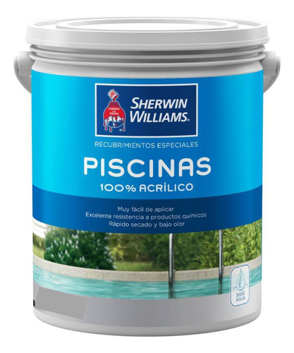 Pintura Piletas Piscina Al Agua Sherwin Williams X 10l Azul