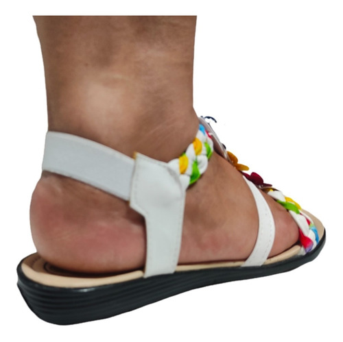 Imagen 4 de 4 de Huarache Sandalia Elástico Trenza Colores Amoldable Suave