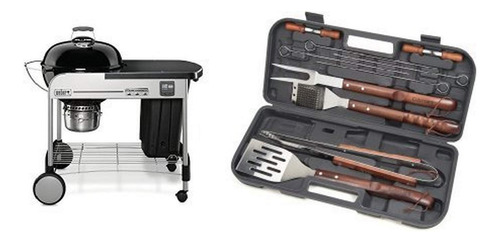 Parrilla Carbon Vegetal Er Premium Negra Juego Utensilio