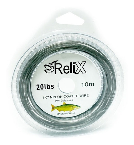 Cable De Acero Relix Forrado 7×1 60lbs Lider X10m Pesca