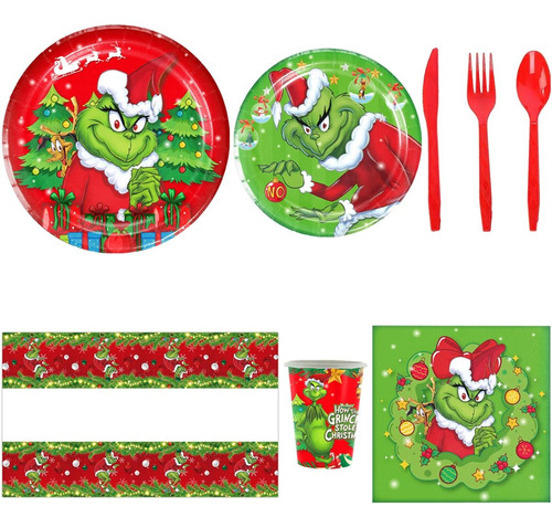 Kit Decorativo Del Grinch, Mxdxg-006, 10 Kits Navideño, Plás