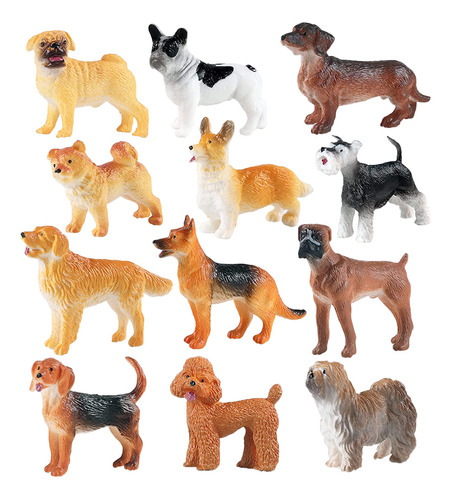 Figura De Cachorro En Miniatura, 12 Unidades