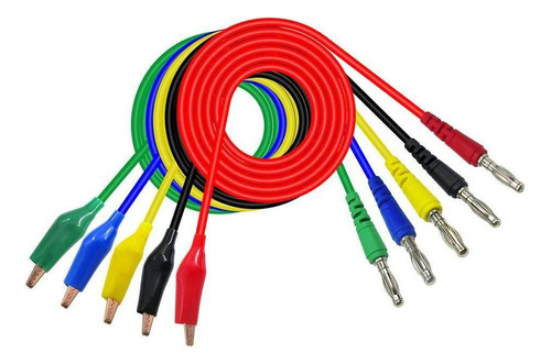 5 Piezas De Cables De Prueba Banana En Cables De Puente Con