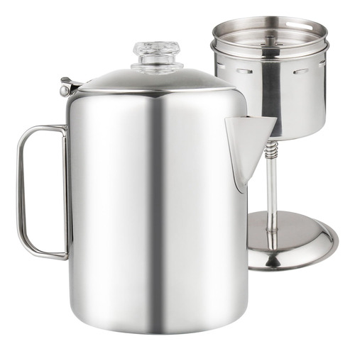 Apoxcon Percolator - Cafetera De Acero Inoxidable Con Peril.