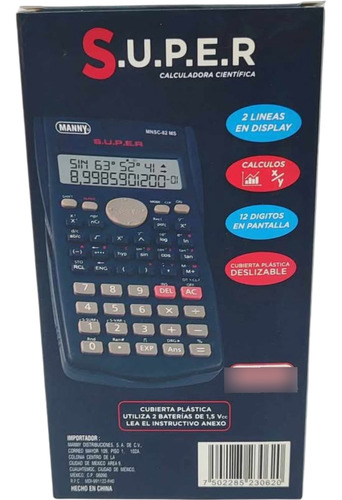 Calculadora Cientifica S.u.p.e.r. Mnsc-82 Mc Manny Negro