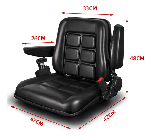 Asiento Universal Montacargas Reclinable Cn Coderas/cinturon