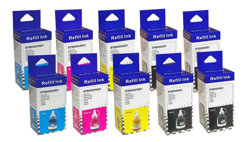 Pack De 10 Tintas Alternativa Para  Bt6001 / Bt5001