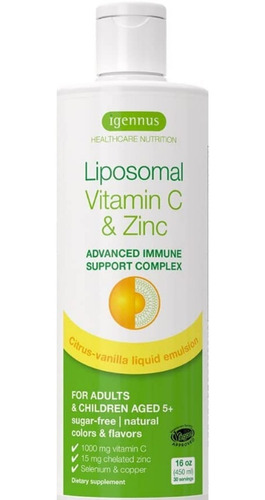 Vitamina C & Zinc 450ml 1000mg - mL a $376