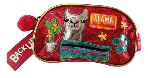 Cartuchera 2 Cierres Llama Plop Back Up Nueva Glitter